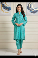 2 Pcs Unstitched jacuard Suit J-0635