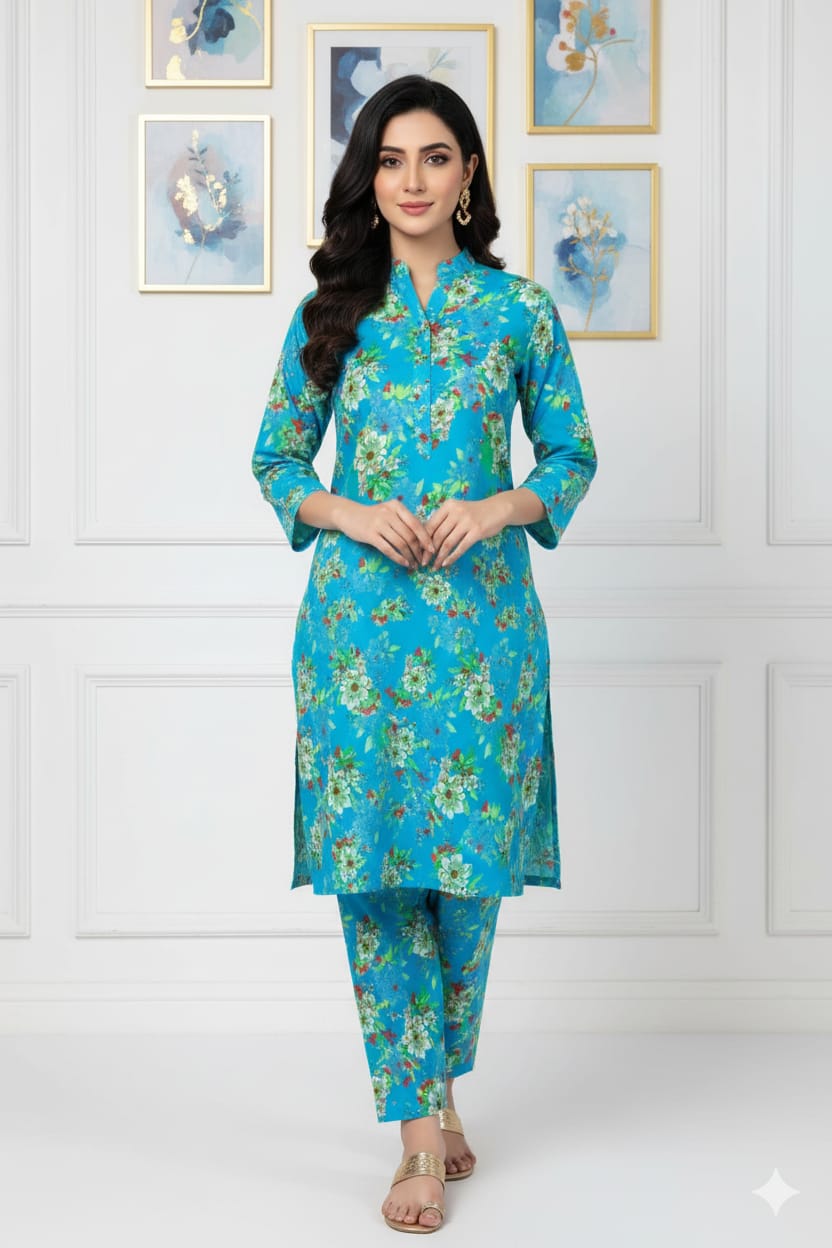 2 Pcs Unstitched Digital Print Suit J-0583